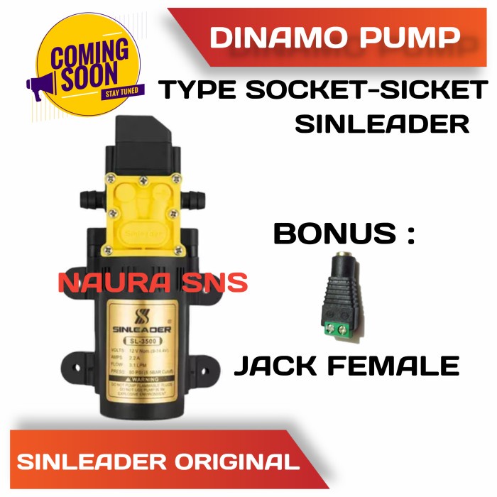 MESIN POMPA AIR DC 12V / POMPA DC SINLIEADER / SINLEADER PUMP 130 PSI