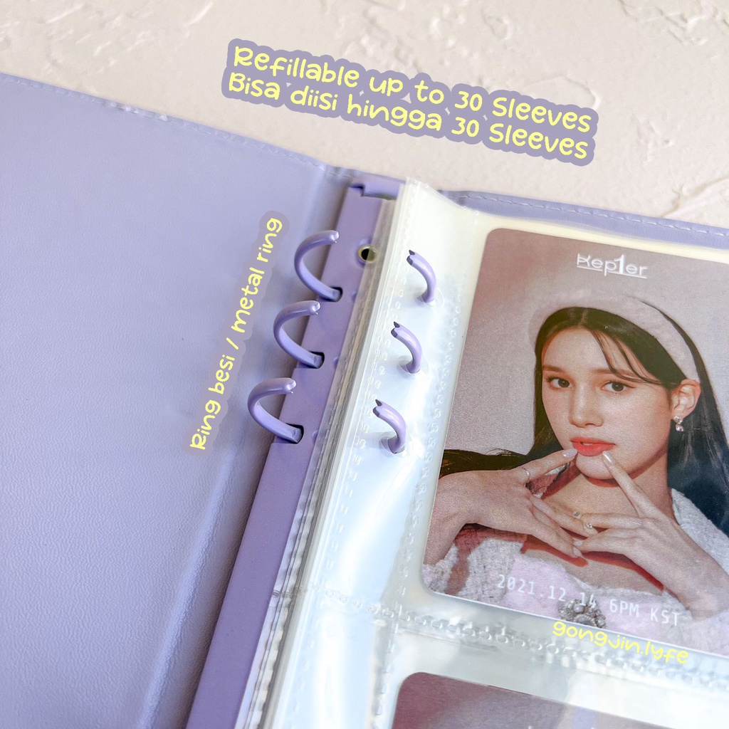 [A5] Bingsoo Binder Leather A5 / Album Photocard PC Tempat Penyimpanan Kartu Ganteng Estetik Lucu Kulit Sleeve Bibimcat