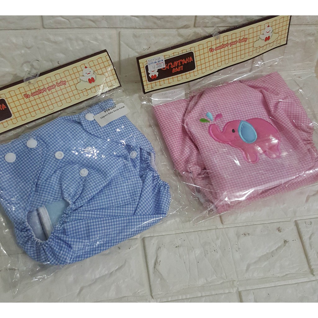 CELANA LAMPIN DENGAN KANCING / POPOK / DIAPERS MOTIF KOTAK - PDB1007