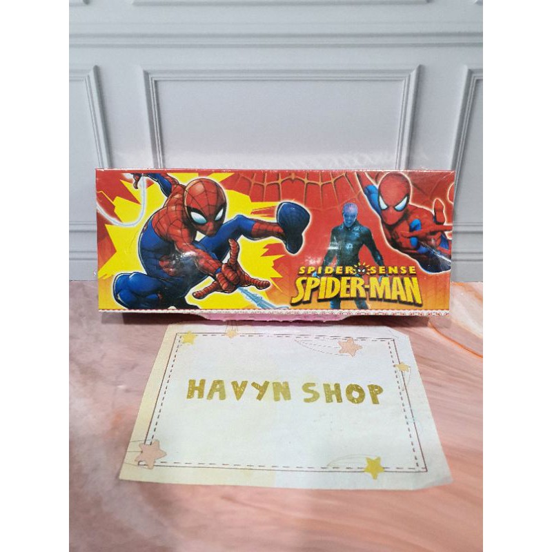 kotak pensil dus ada bisa kunci password KODE ukuran MINI 1tingkat-Spiderman kodeMINI