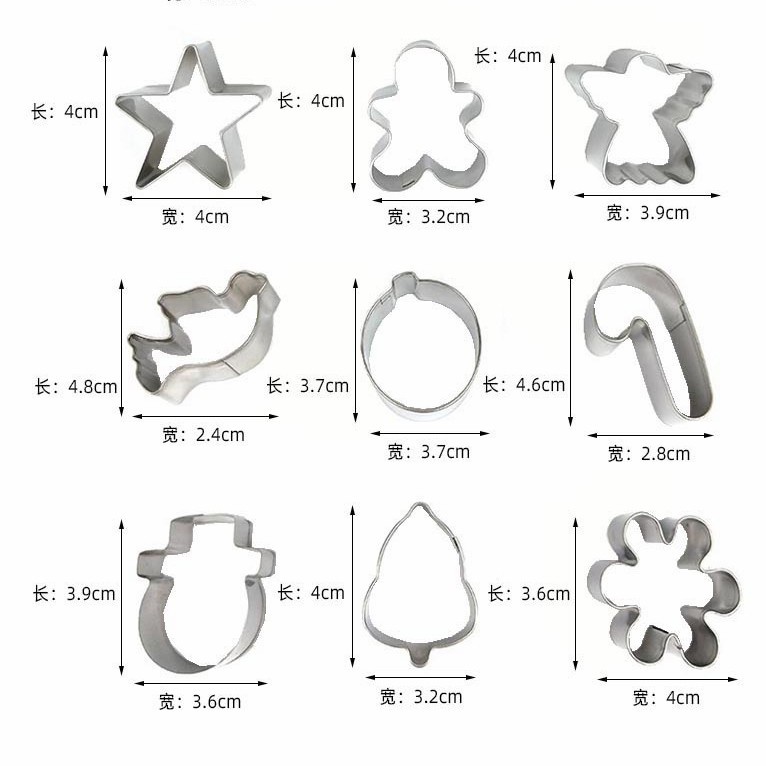 stainless christmas cookie cutter 15pc - cetakan kue kering natal xmas