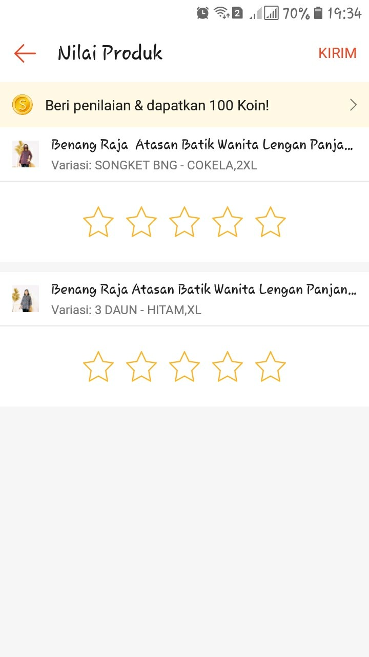 Benang Raja Atasan Batik Wanita Lengan Panjang Ukuran M L Xl