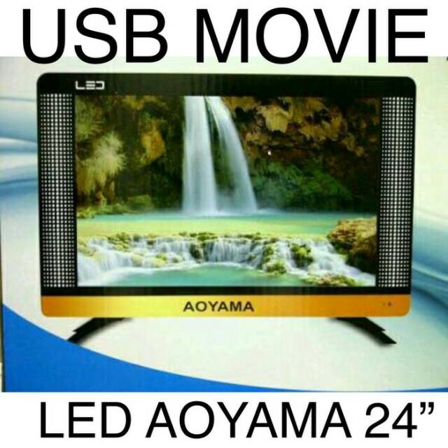 TV LED aoyama 24 inch free ant dalam USB MOVIES HDMI VGA