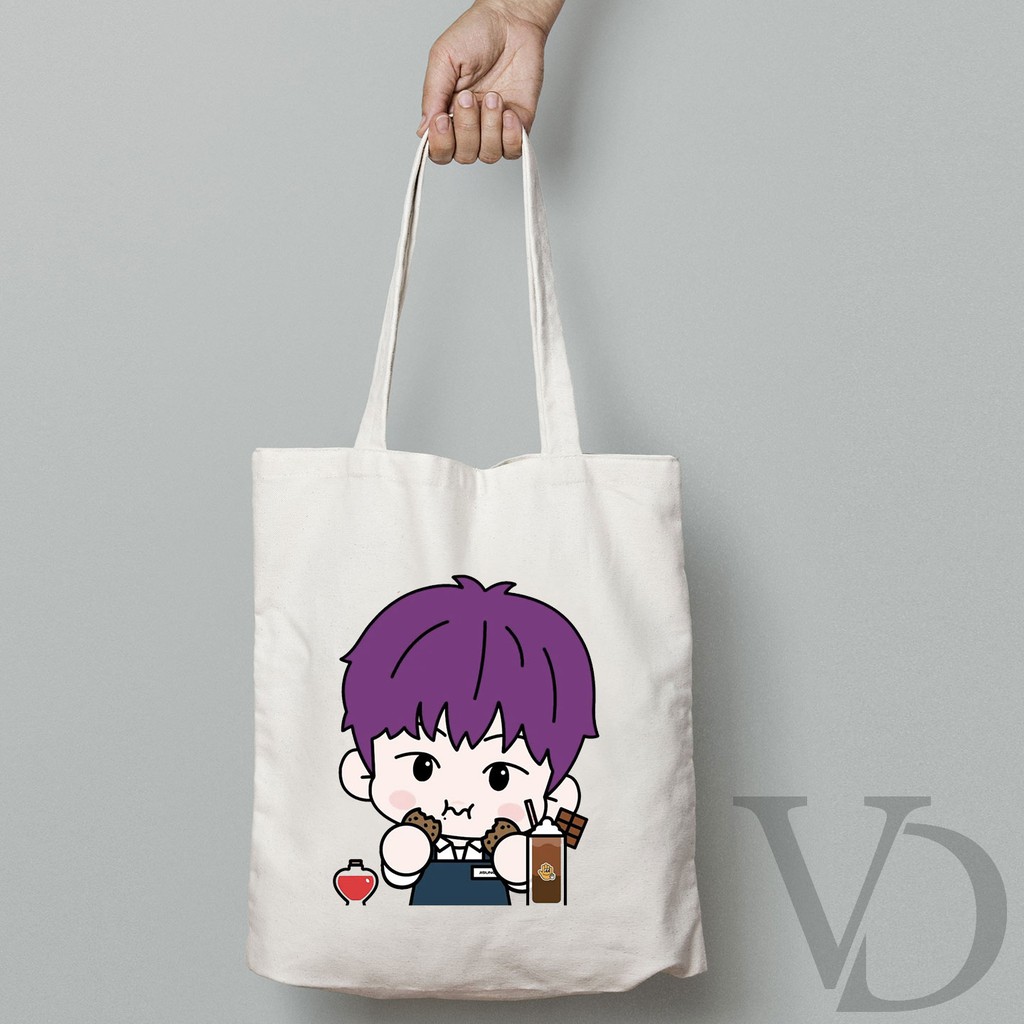 NCT DREAM /TOTE BAG BAHAN KANVAS MOTIF NCT CAFE 2021 / KPOP TOTE BAG / TAS BELANJA MOTIF KOREA