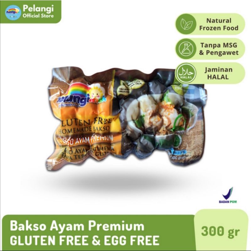 

Bakso Ayam Non MSG Gluten Free / Pelangi Anak Frozen Food Bogor lauk sehat instan baso