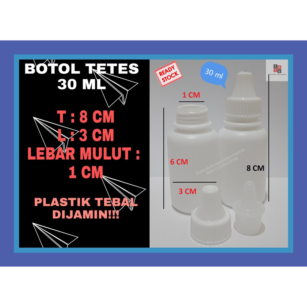 BOTOL TETES 30 ML PUTIH SUSU - BOTOL PLASTIK 30 ML - BOTOL HDPE 30 ML