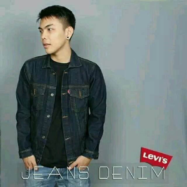 Jaket jeans Blueblack pria wanita denim levis kerah lengan panjang saku kancing MURAH grosir keren