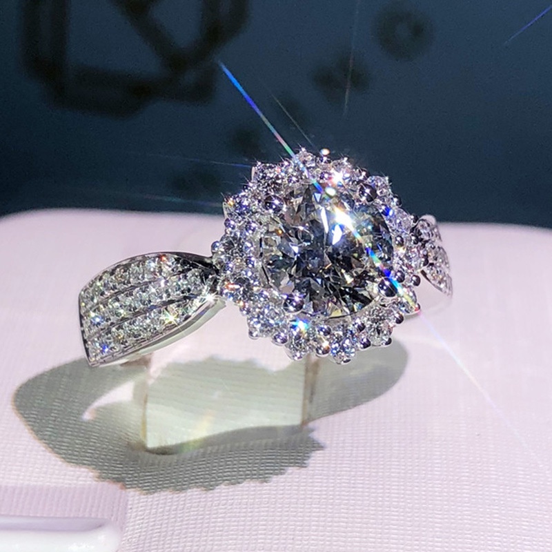 Bisa Cod Fashion Korea Cincin Zirkon Mikro Hias Gypsophila Yang Indah Aksesoris Cincin Kawin  incin Perak Sterling 925 Cincin Wanita Hadiah Terbaik 1730C1