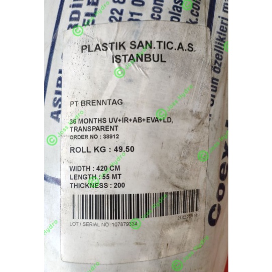 Plastik UV Vatan lebar rol 4,2 x 55 meter