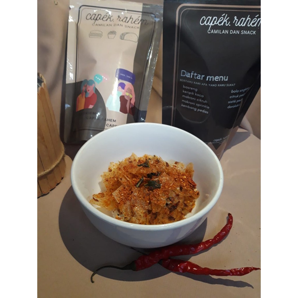 

kripca/kripik kaca/keripik kaca pedas