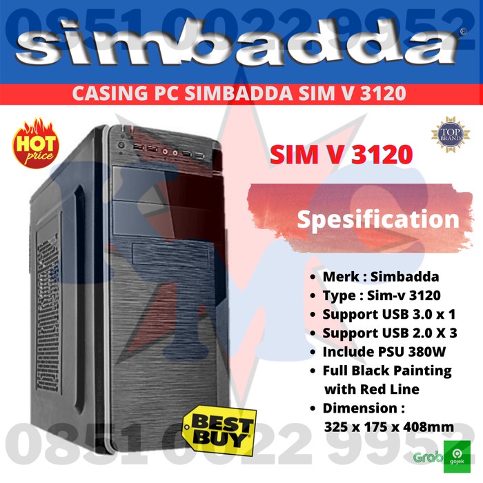 Casing Casing Simbada/Simbadda Sim V (Sim V 3141/Sim V 3145) + Psu 380W Sim-V