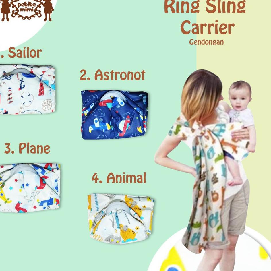 Petite Mimi Gendongan Ring Sling Motif/polos terbaru