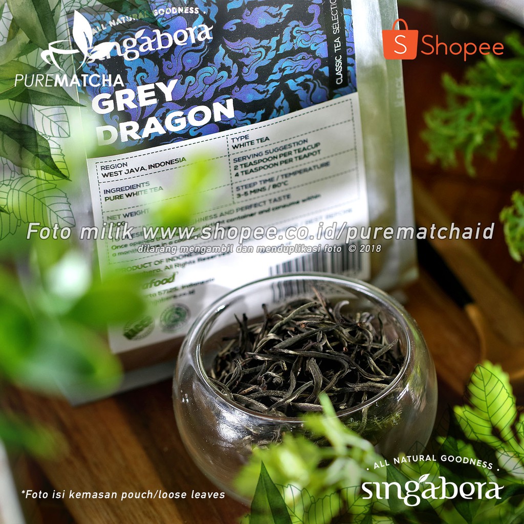 

Singabera - Grey Dragon Tea 10gr SAMPLE Pure White Tea Premium Teh Putih Indonesia