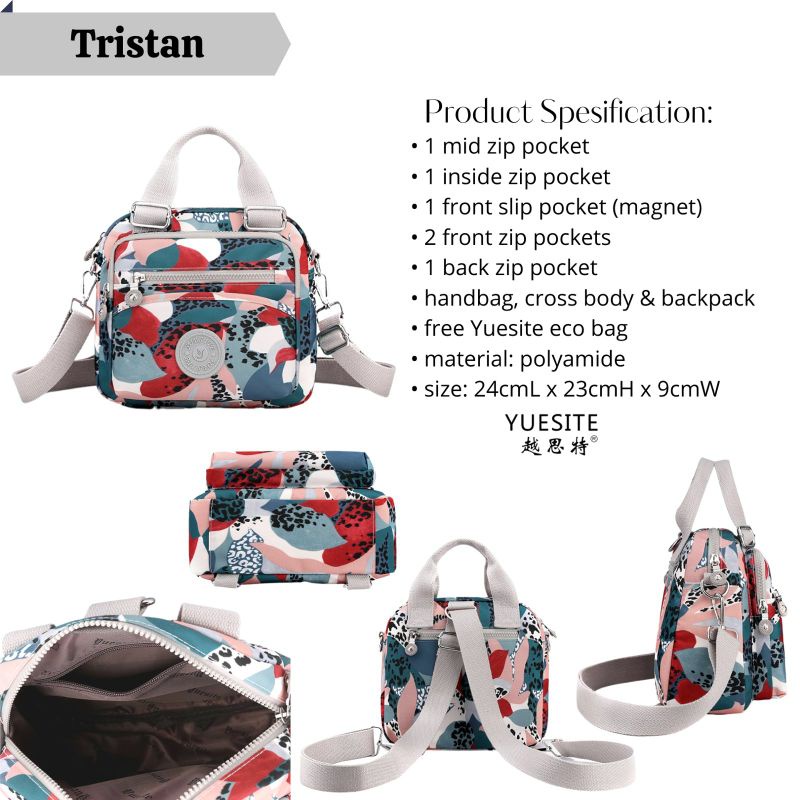 Tas wanita 3in1 tenteng selempang ransel small yuesite tristan original backpack cyutebags