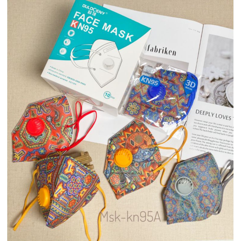 masker 5ply kn95 motif natal / 3d mask motif branded/army/ gradasi love / twotone kn95 5lapis