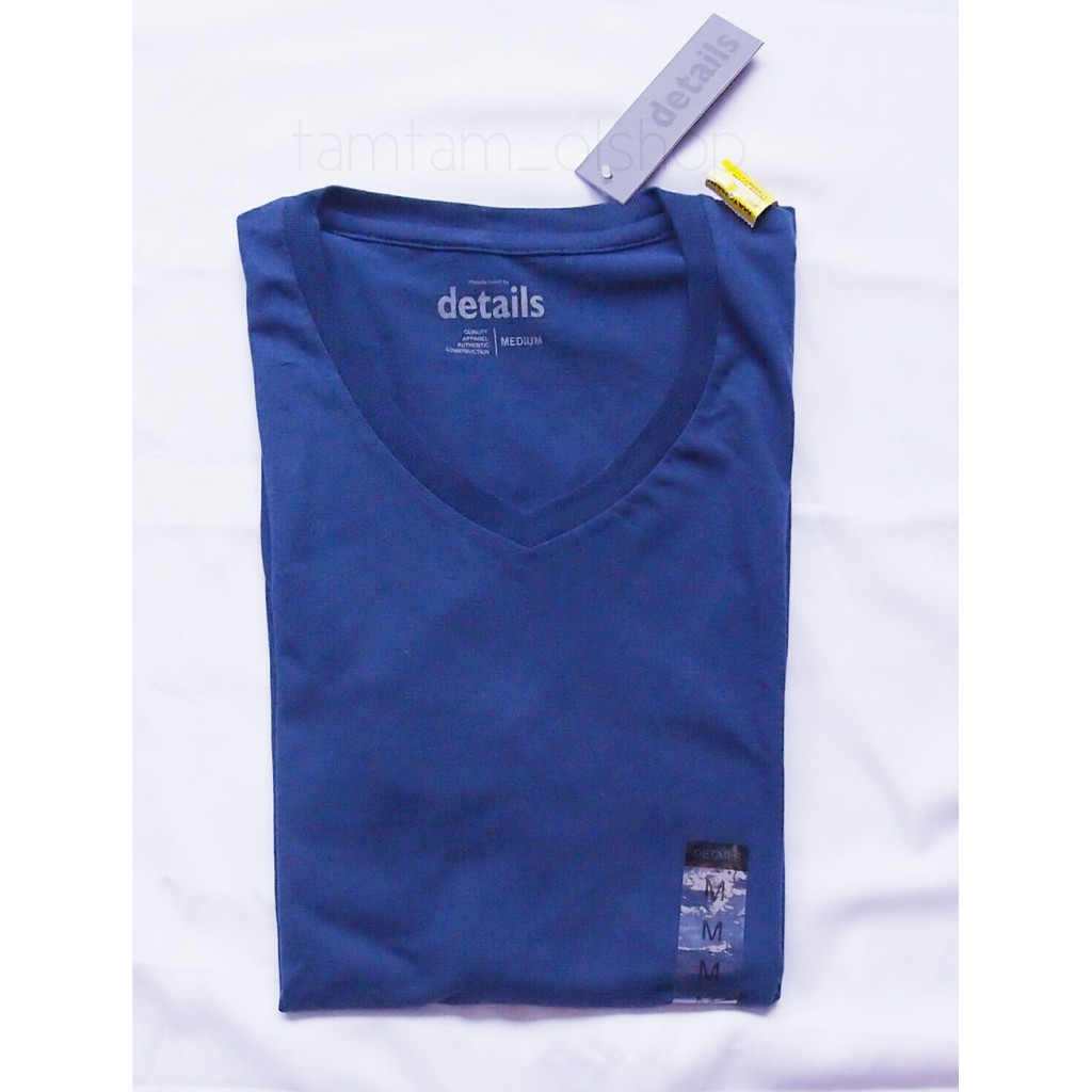 T-shirt Kaos Details Polos - Navy - Real Pict & Original