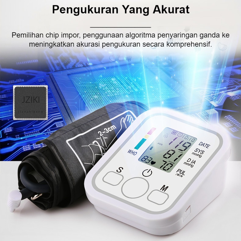 ITS Tensi darah digital otomatis akurat Gaya Lengan Sepenuhnya Otomatis Sphygmomanometer Monitor Tekanan Darah Tampilan LED besar  Sepenuhnya otomatis  alat tensi darah digital akurat lengkap ori