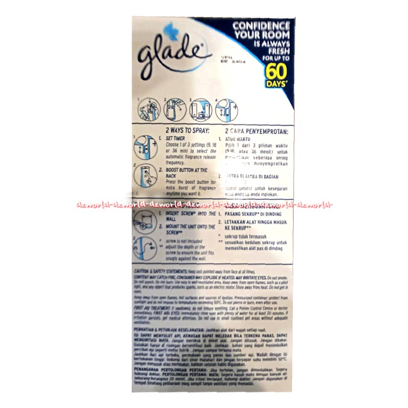 Glade Air Freshener Automatic Hangable Pengharum Ruangan Otomatis Glade 60 days