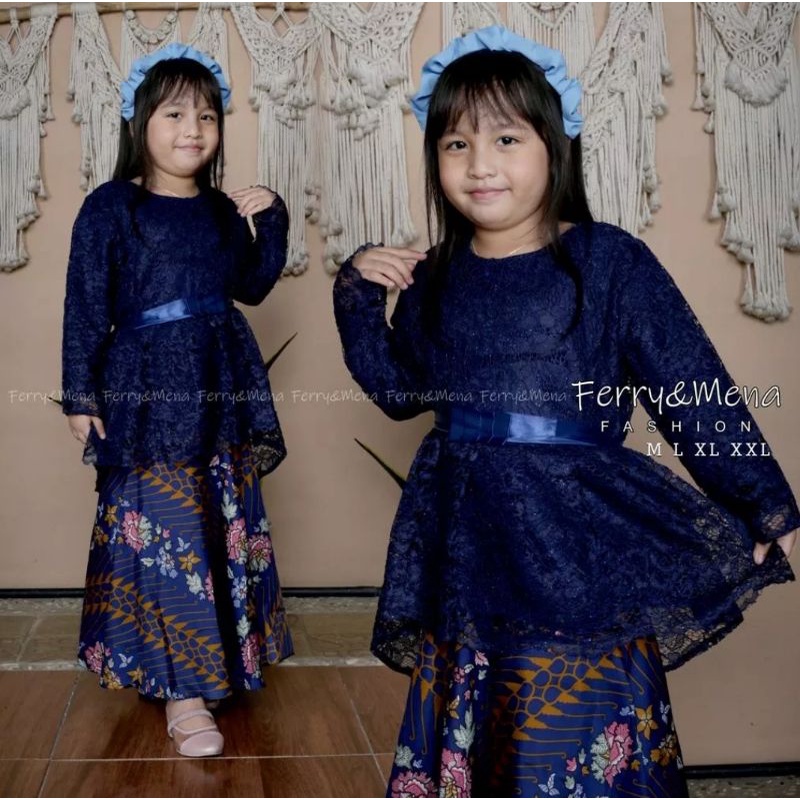 One Set Tunik Brukat Aurora pita Anak//Set Tunik Anak modern//kebaya anak terbaru//seragam anak/kebaya pesta anak/baju kebaya/pakaian tradisional anak