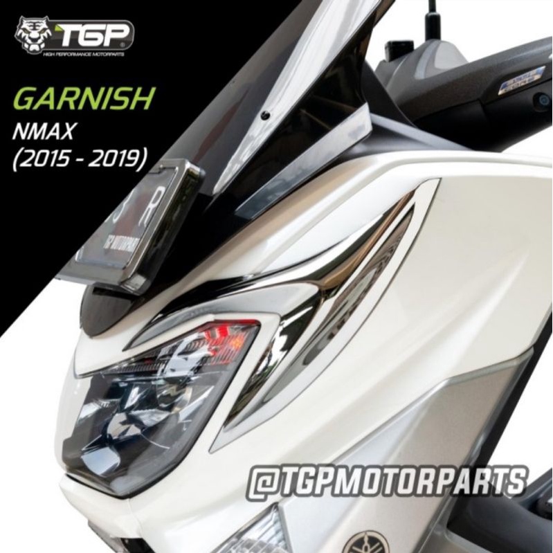 Garnish lampu nmax old 2015-2019 Black chrome