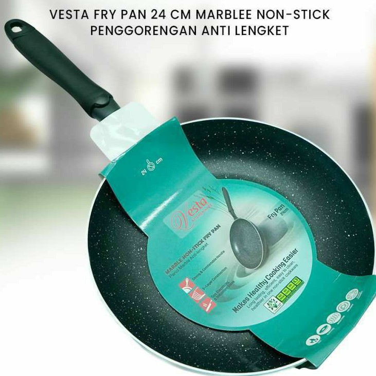 VESTA Frypan Marble Premium Keramik Anti Lengket  22 cm