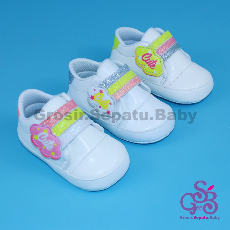 prewalker sepatu bayi perempuan umur 2 - 14 bulan model Cute Rainbow