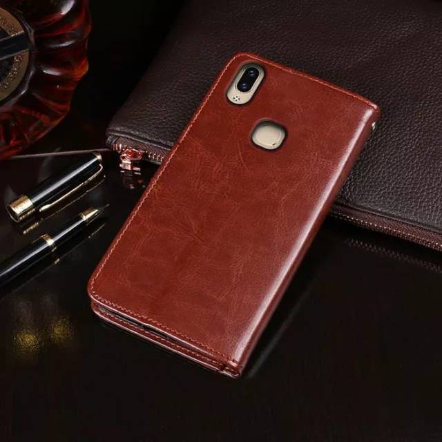 Vivo V9 / V9 Pro Flip Cover Wallet Leather Case - Casing Kulit