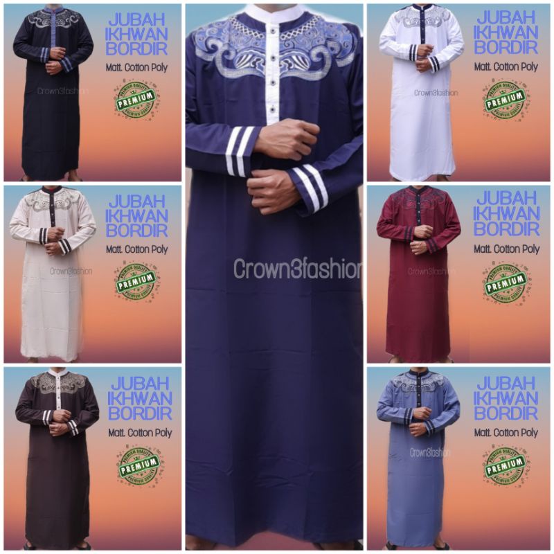 Jubah Katun Pria Muslim Pakistan Bordir Terbaru *Bisa COD