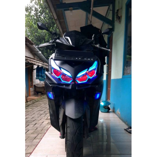 HEADLAMP CUSTOM YAMAHA ALL NEW AEROX 2020 2021 2022 ABS / NON ABS CONNECTED ALIS LAZY HEXAGON HEXAGO