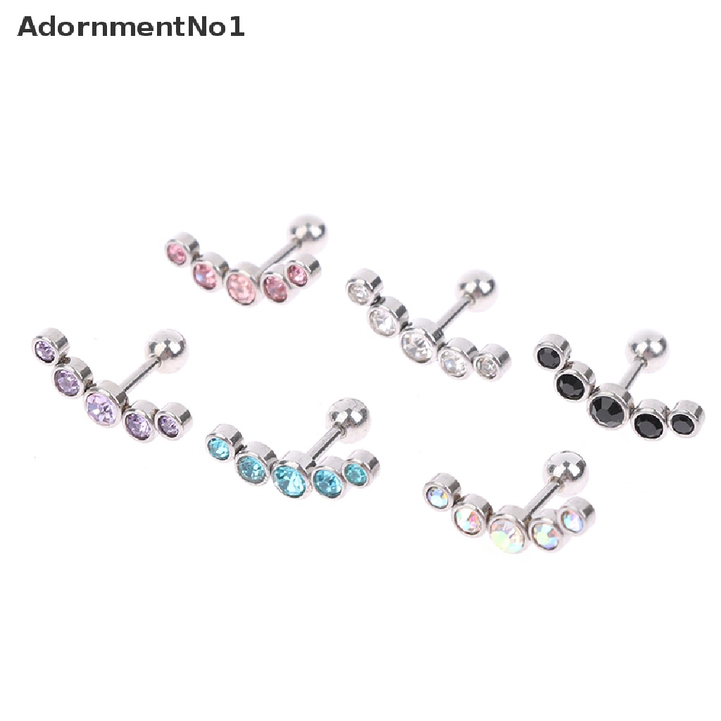 (AdornmentNo1) 1pc Anting Tindik Tulang Rawan Telinga Bahan Stainless Steel