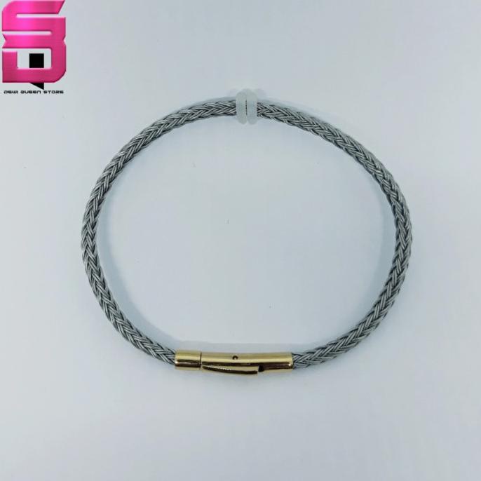 Gelang Tali Kawat Anti Air Untuk Charm Liontin Emas Model Klik Terbaru