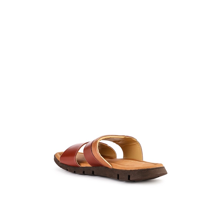 SANDAL SLIDE KULIT ANDRE VALENTINO PRIA ORIGINAL CASUAL COKLAT AVM04