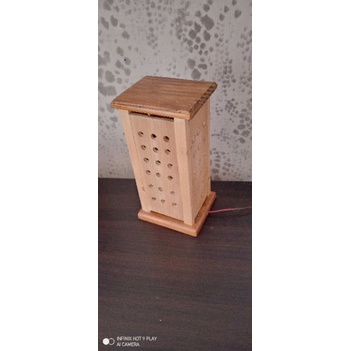 Lampu tidur sudut custom kayu jati belanda