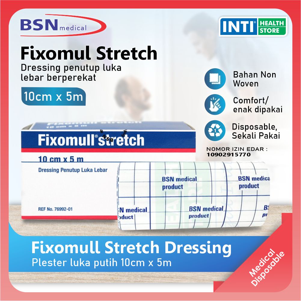 BSN | Fixomul Stretch 10 cm x 5 m | Plester Luka | Plester Putih