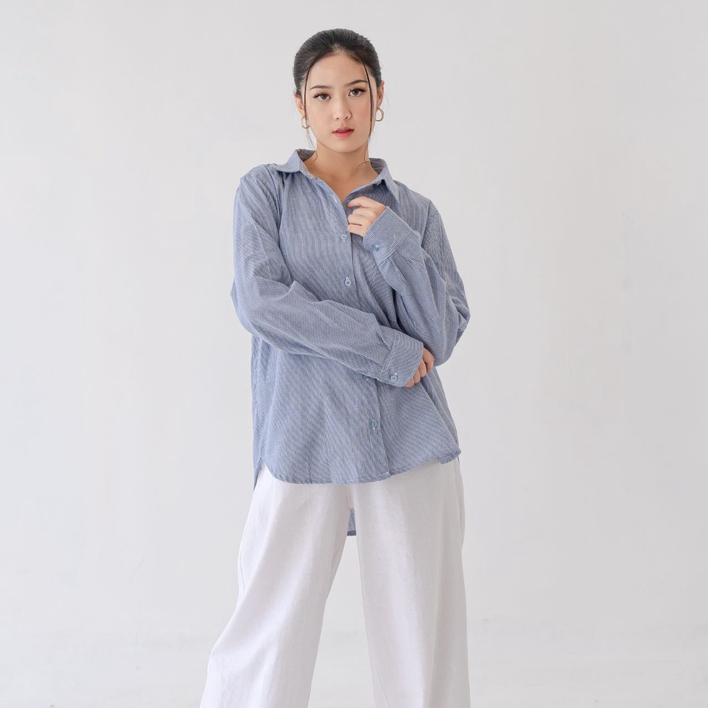 AIJO - Zoe Line Shirt - Kemeja Wanita