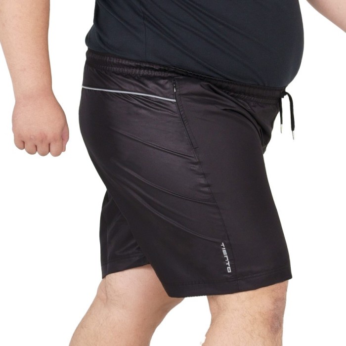 PRIA-LARI-CELANA- TIENTO CELARA LARI PRIA JUMBO RUNNING PANTS CELANA PENDEK LARI ZIPPER - HITAM, XL