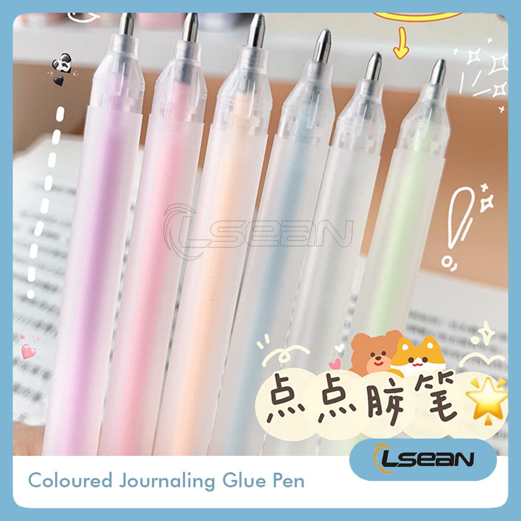 Glue Pen Cair Lem Kertas DIY Bentuk Pena Dotted Glue Warna Pastel