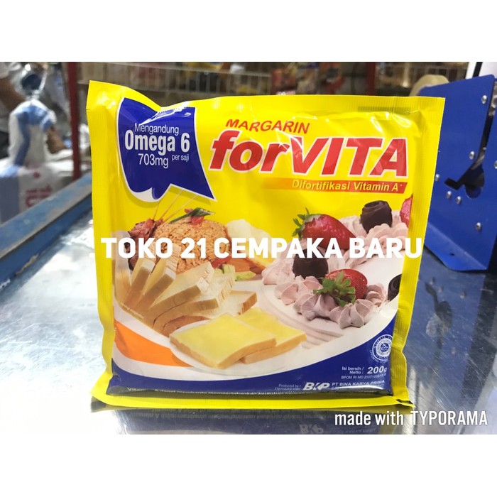 

TERMURAH FORVITA MARGARIN 200G |FOR VITA MENTEGA SACHET 200 G 200GR MURAH PROMO !!!