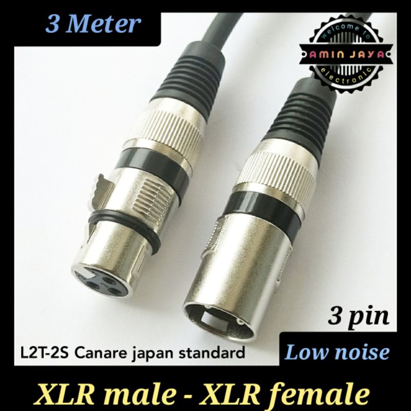 Kabel XLR canon male to female 3 meter