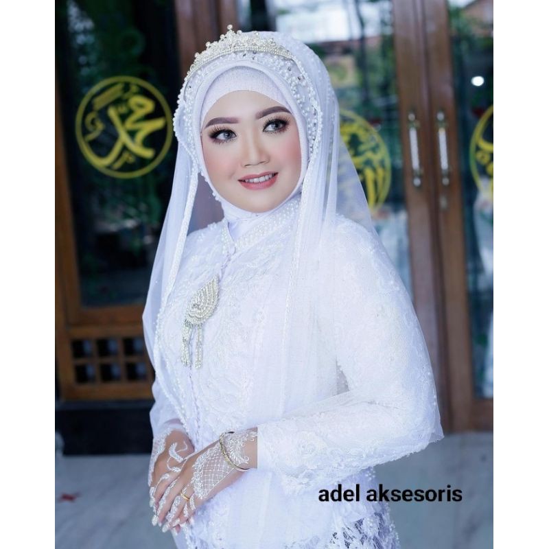 Hijab Peil Mutiara#Hijab Pengantin#Jilbab Pengantin-3