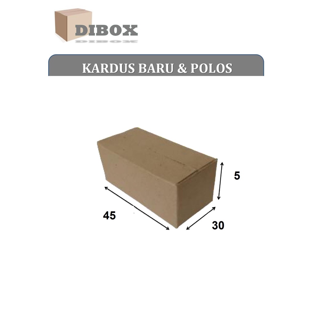 

KARDUS/BOX KARTON POLOS UKURAN 45 X 30 X 5 CM SINGLE WALLS