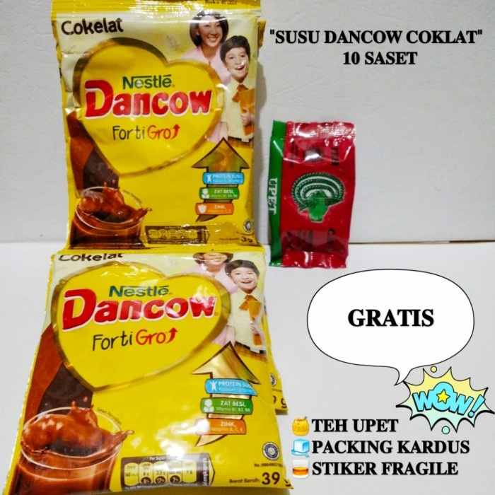 

NEW Susu Dancow Coklat 10 Saset GRATIS teh upet