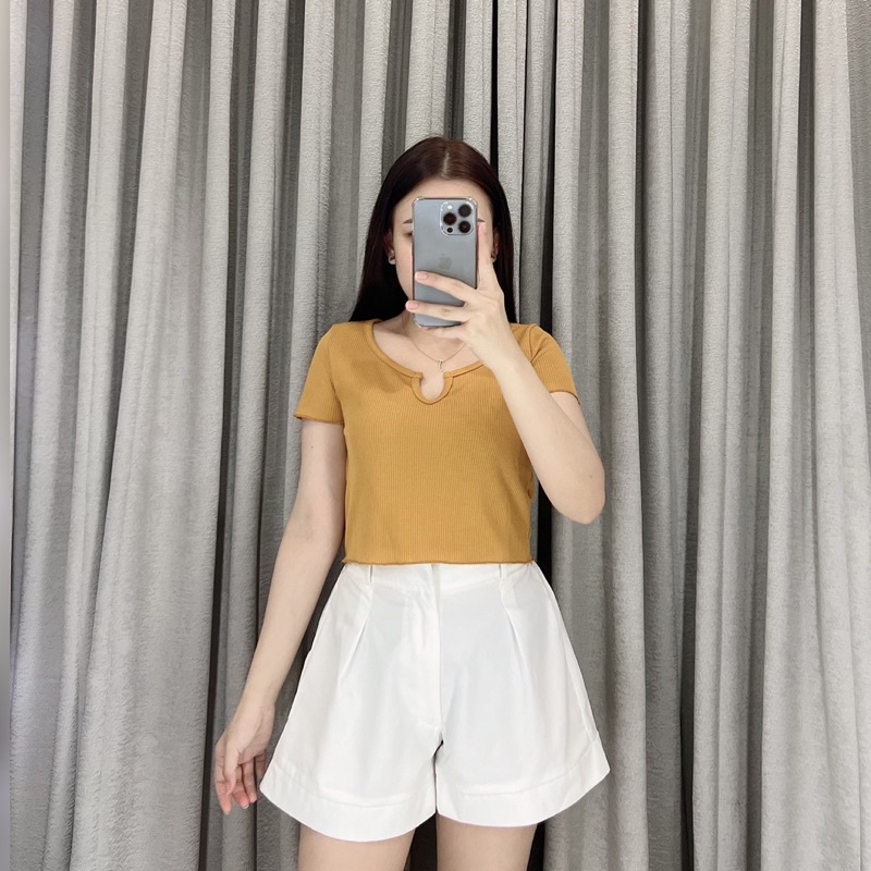 Crop top V Rib  | Knit crop top | Atasan crop