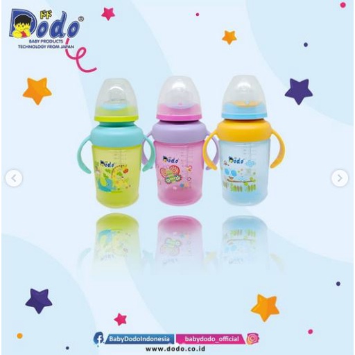 Dodo Dot dan botol minum 3 tahap / 3 stages Cup / Botol Wideneck