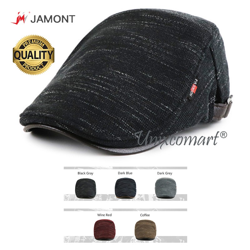 Topi Newsboy Jamont DOTTED LINE Flat Hat Pelukis Patino Sutradara Ceper