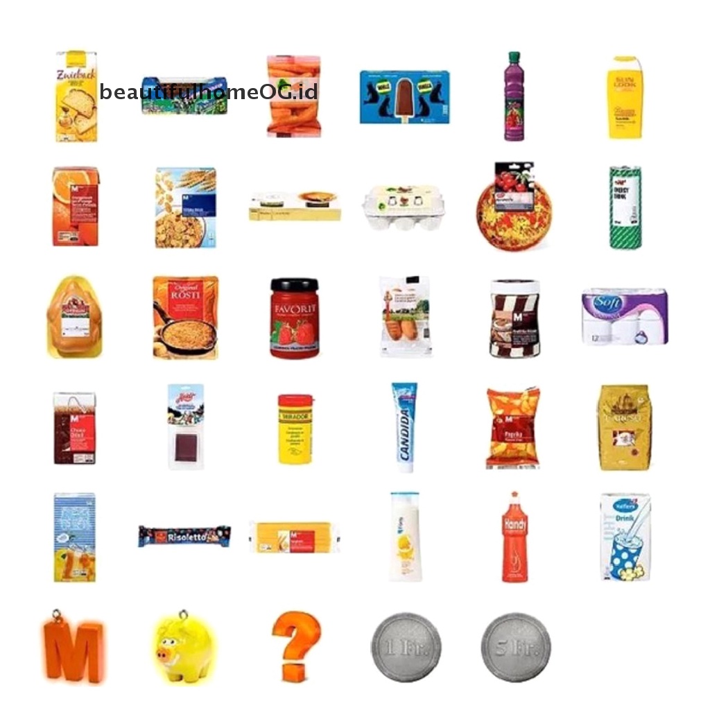 Miniatur Snacks Supermarket Gaya Jerman Skala 1: 6 Untuk Rumah Boneka