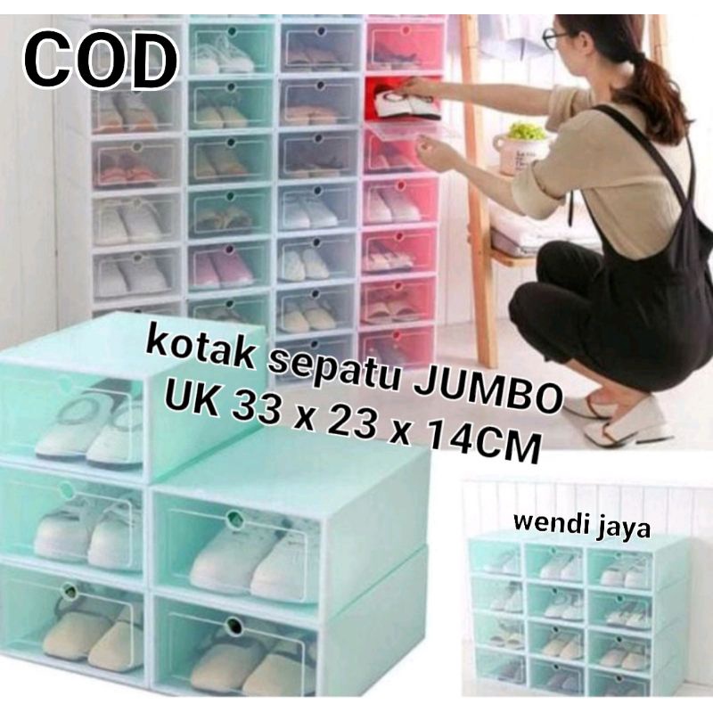 kotak sepatu tebal jumbo uk 33x23x14 cm