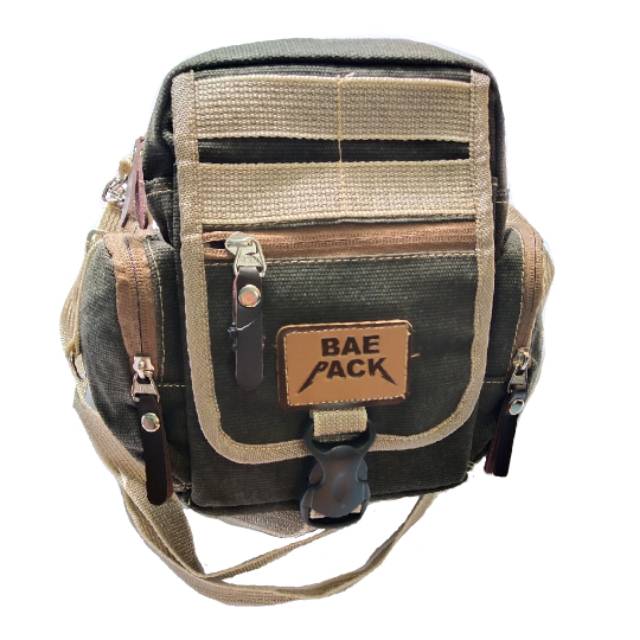 Tas selempang kecil tactical outdoor kanvas baepack