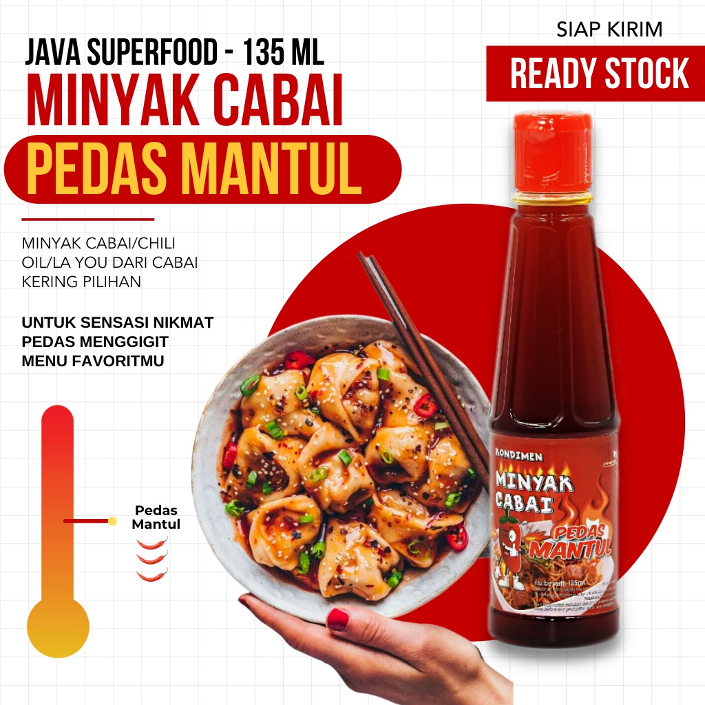 Minyak Cabai Tiga Level Pedas Java Super Food - 135ml (TERMURAH)