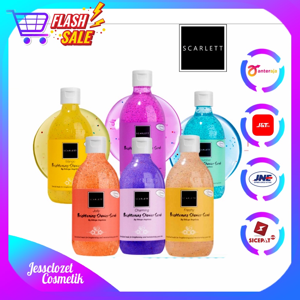 SCARLET WHITENING BODY SHOWER SCRUB ORIGINAL 100% Lotion Losen Perawatan Kulit